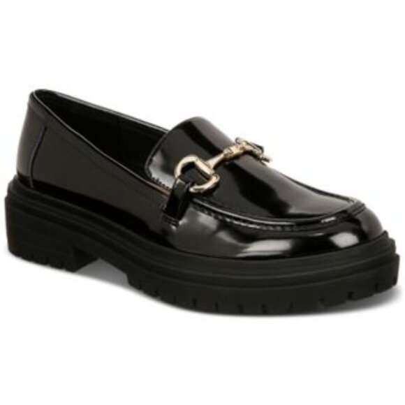 Alfani Jimena Lug Moc Black Platform Round Toe Slip On Loafers NIB sz 5M - Picture 1 of 13